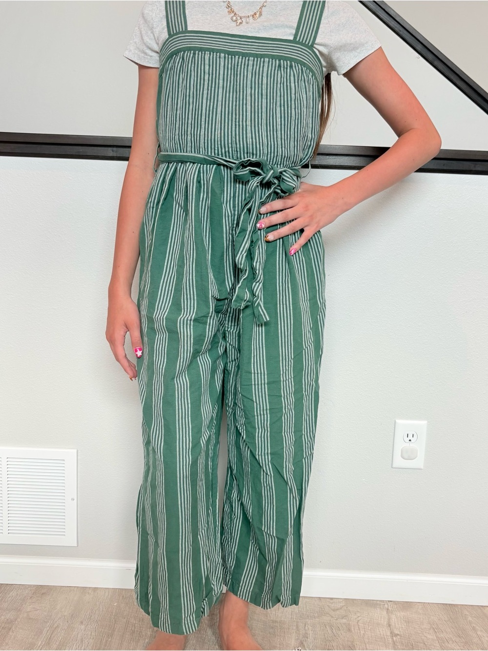 Anthropologie Payal Pratap Green Wide-Leg Jumpsuit